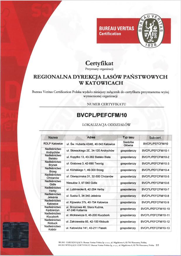 Certyfikat PEFC strona 2