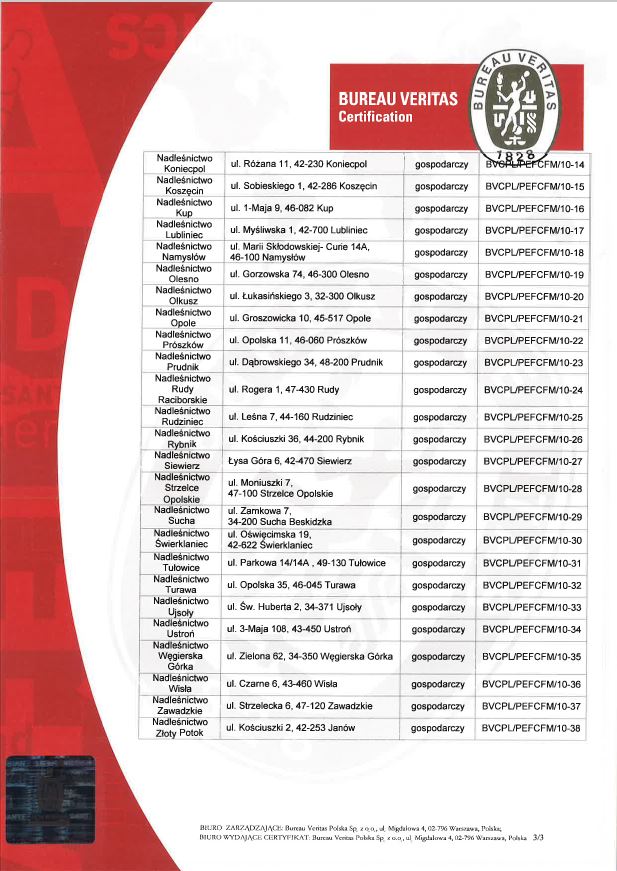 Certyfikat PEFC strona3